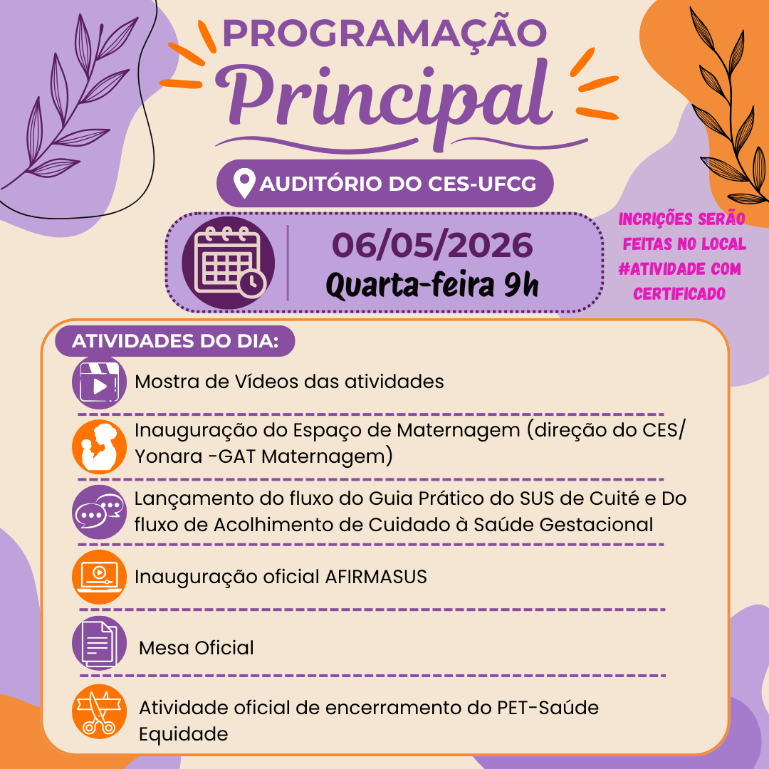 Programação PET Saúde Afirmasus 6